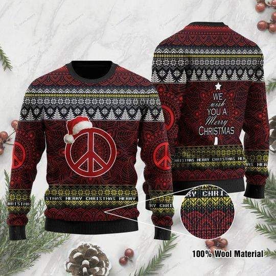 Peace We Wish You A Merry Christmas Christmas Ugly Sweater PANWS0088