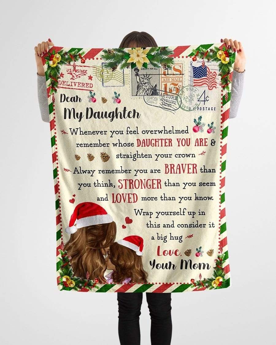 Us Airmail Letter Christmas From Mom To My Daughter Fleece Fleece Blanket