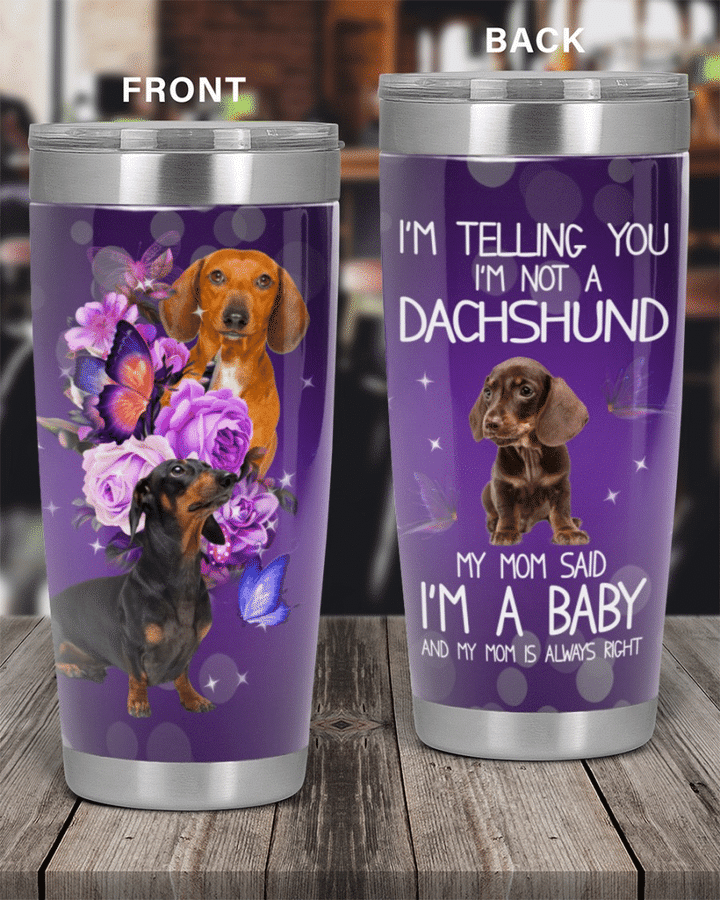 Baby Dachshund Dog Stainless Steel Tumbler Gift For Dog Lover