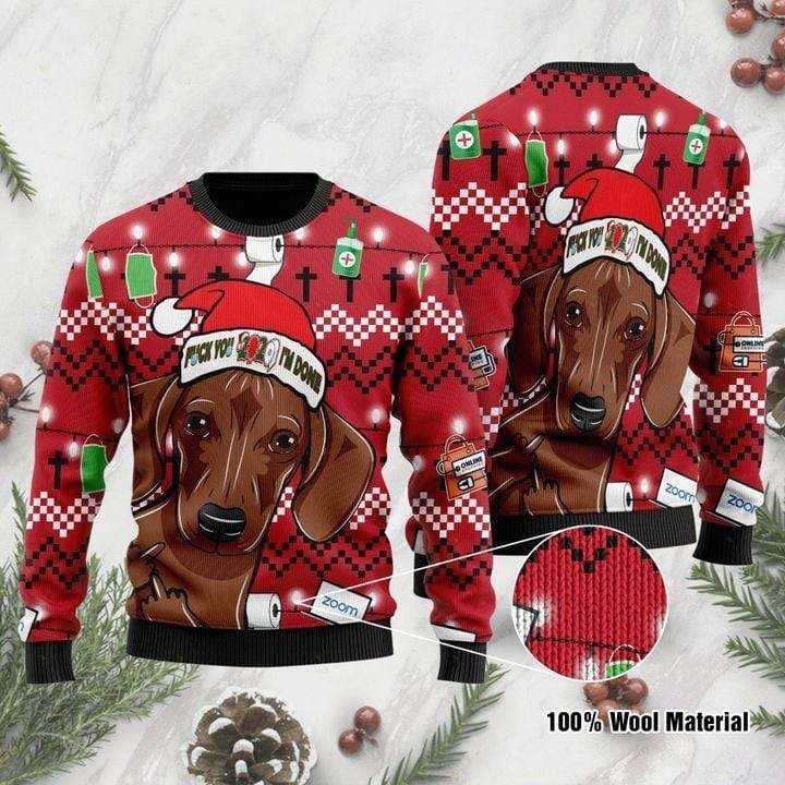 Dachshund Fynny Merry Christmas Ugly Wool Sweater Gift For Dog Lover