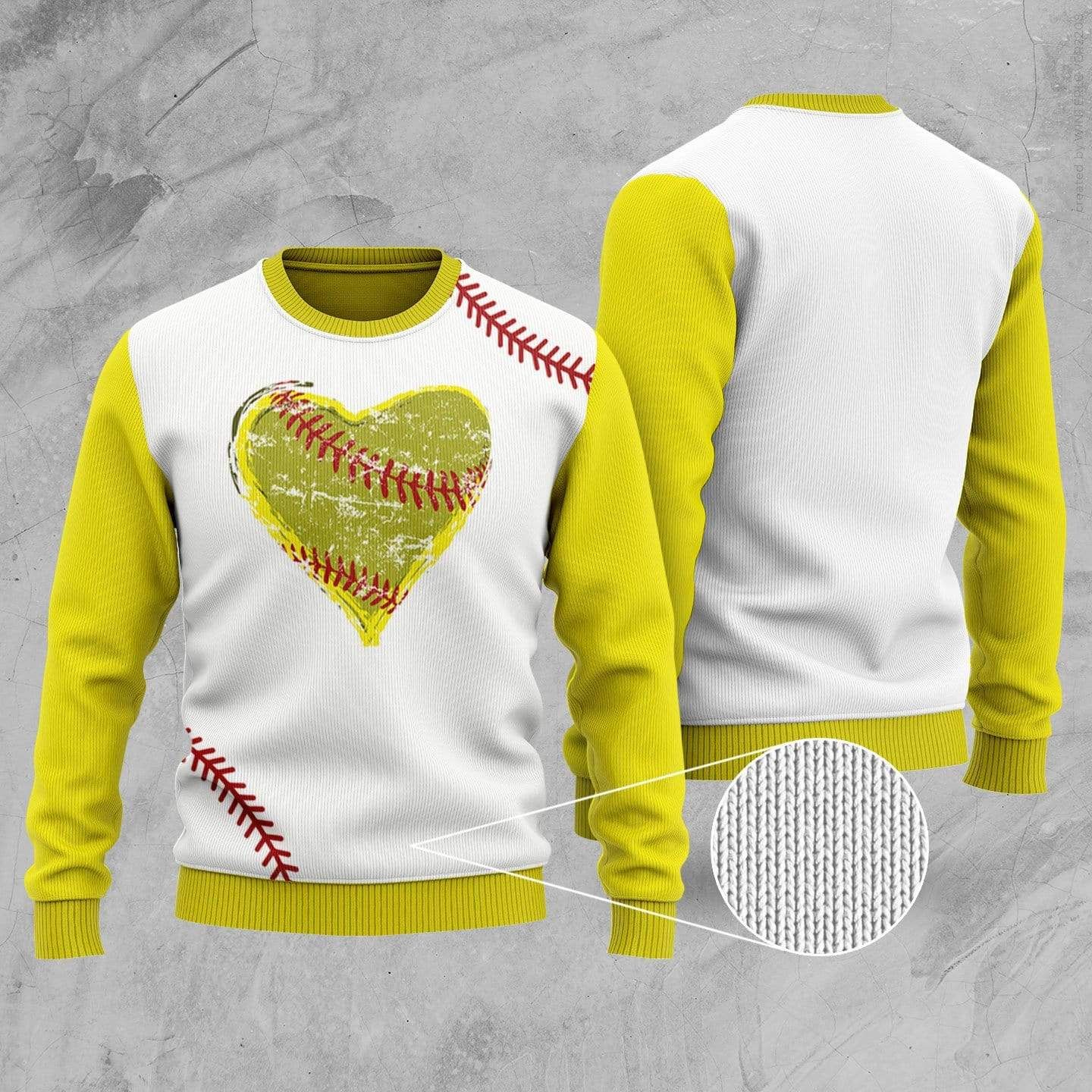 Amazing Softball Heart Sweater