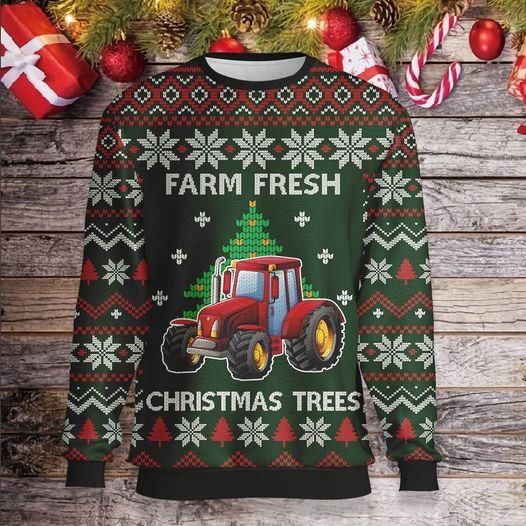Farm Fresh Christmas Tree Jeep Sweater
