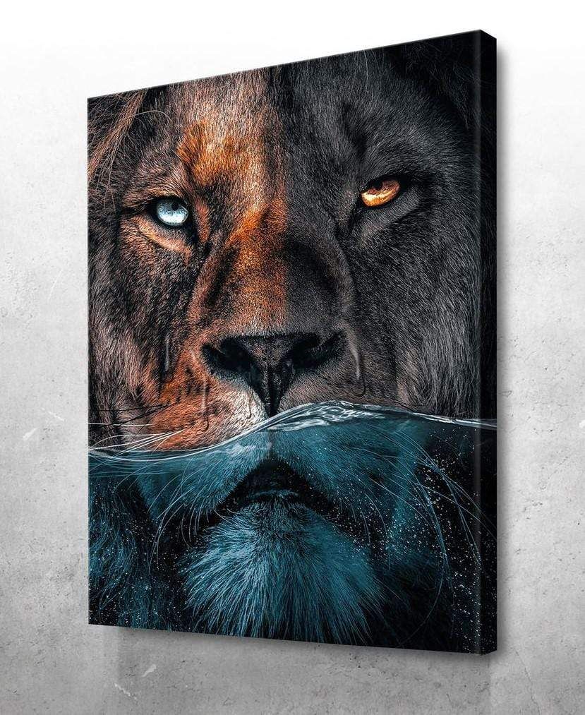 Submerged Lion Wall Art Canvas Print PANCAV0004