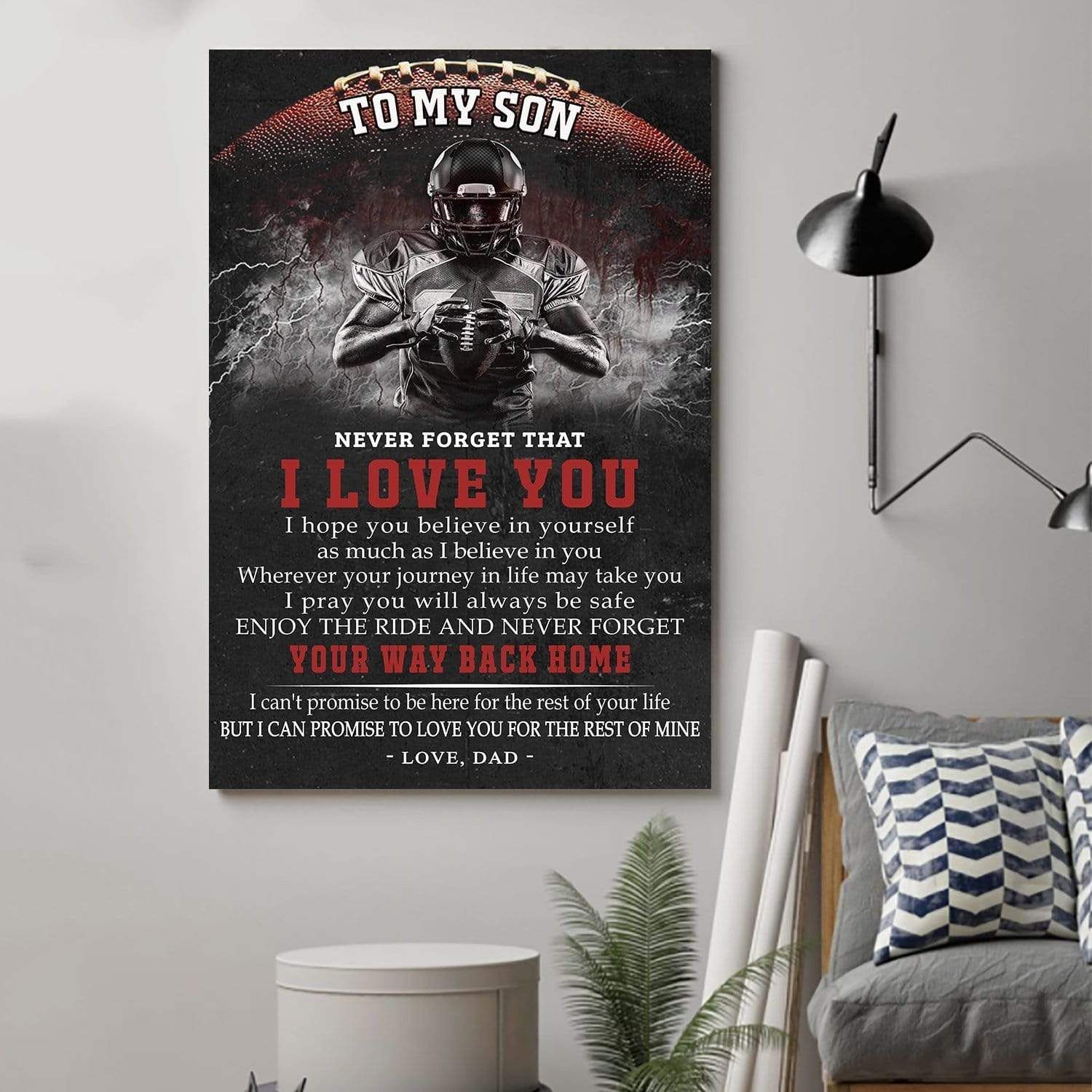 Gifts For Son From Dad To Son Your Way Back Home Football Canvas Prints PANCV00660
