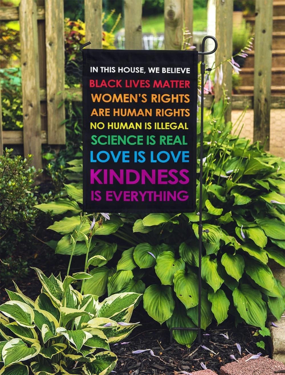 Lgbt Pride In This House We Believe To All The Good Things And Equality Garden Flag