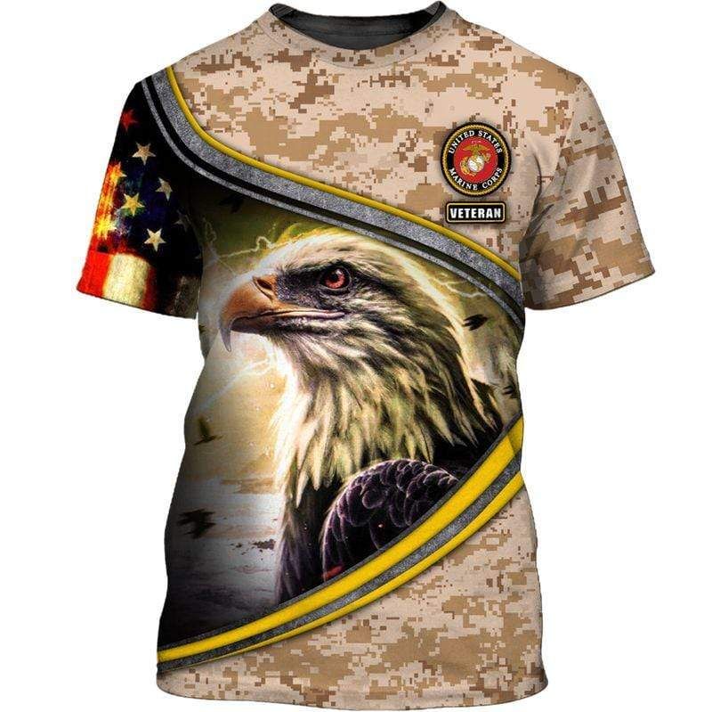 Soldier Eagle Us Army Marine Corps American Flag Veteran Day Shirt