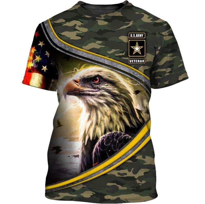 Us Army Veteran American Flag Eagle Shirt