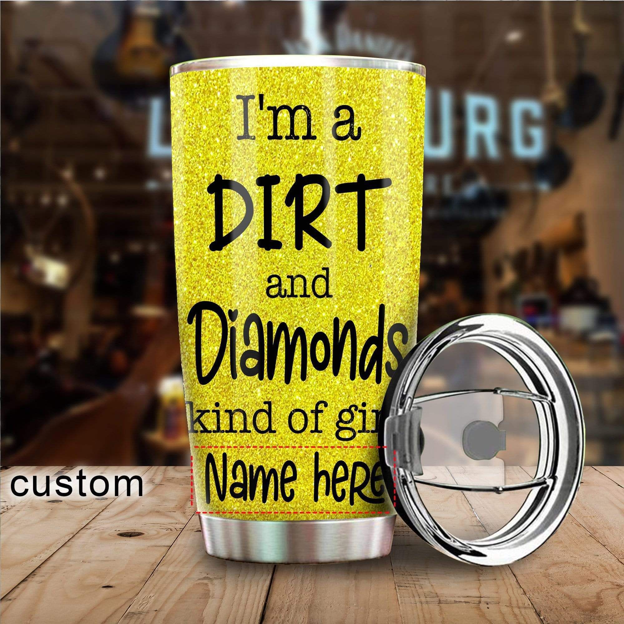 Personalized Softball Tumbler Cups I'M A Dirt And Diamonds Kinda Girl 20Z Double-Walled Stainless Stell