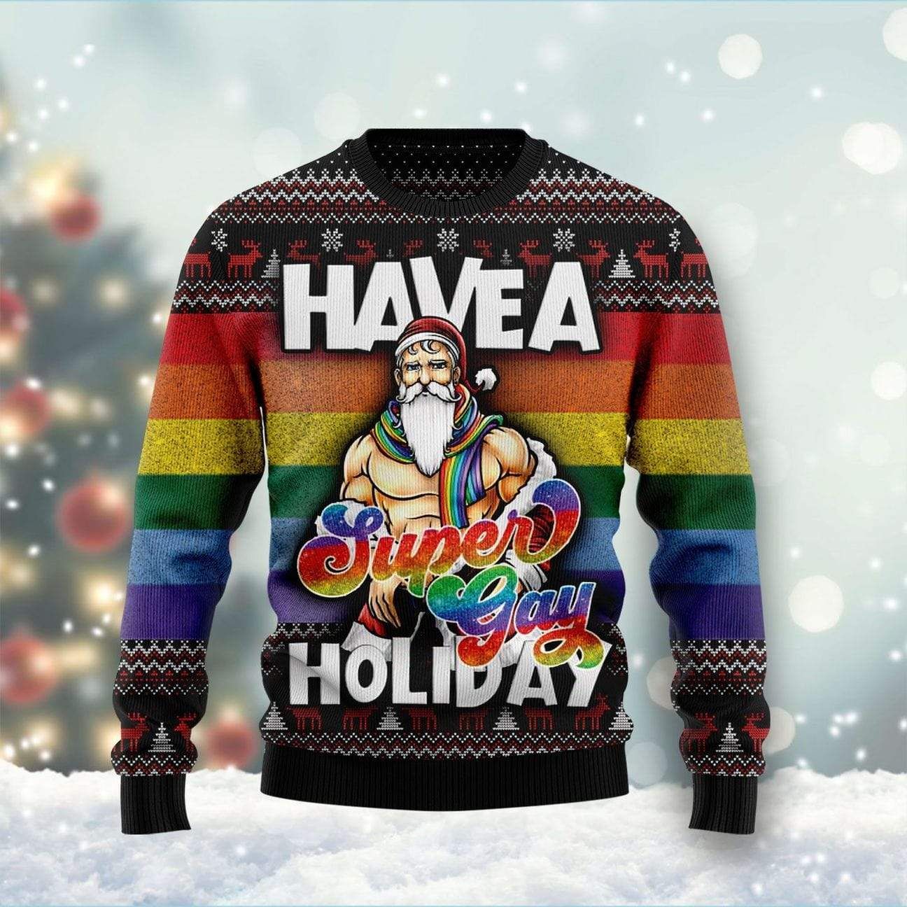 Lgbt+ Have A Super Gay Christmas Holiday Hot Santa Claus Sweater