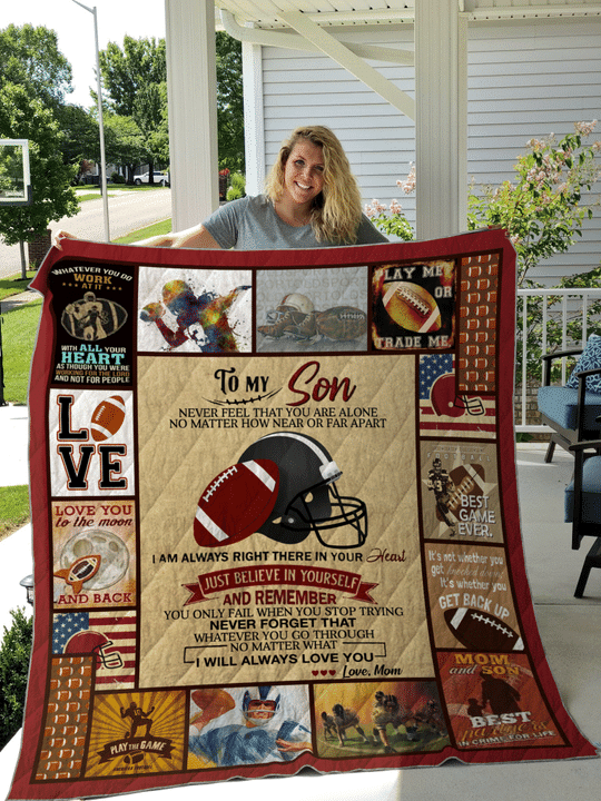 To My Son Football Mom Quilt