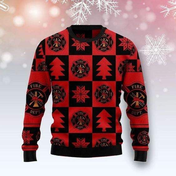 Firefighter Christmas Pattern Sweater