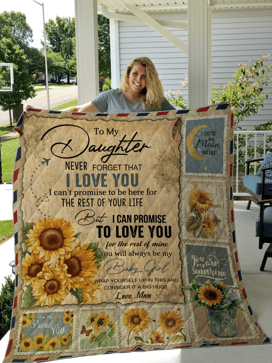 Mom To Daughter Sunflower Letter Quilt