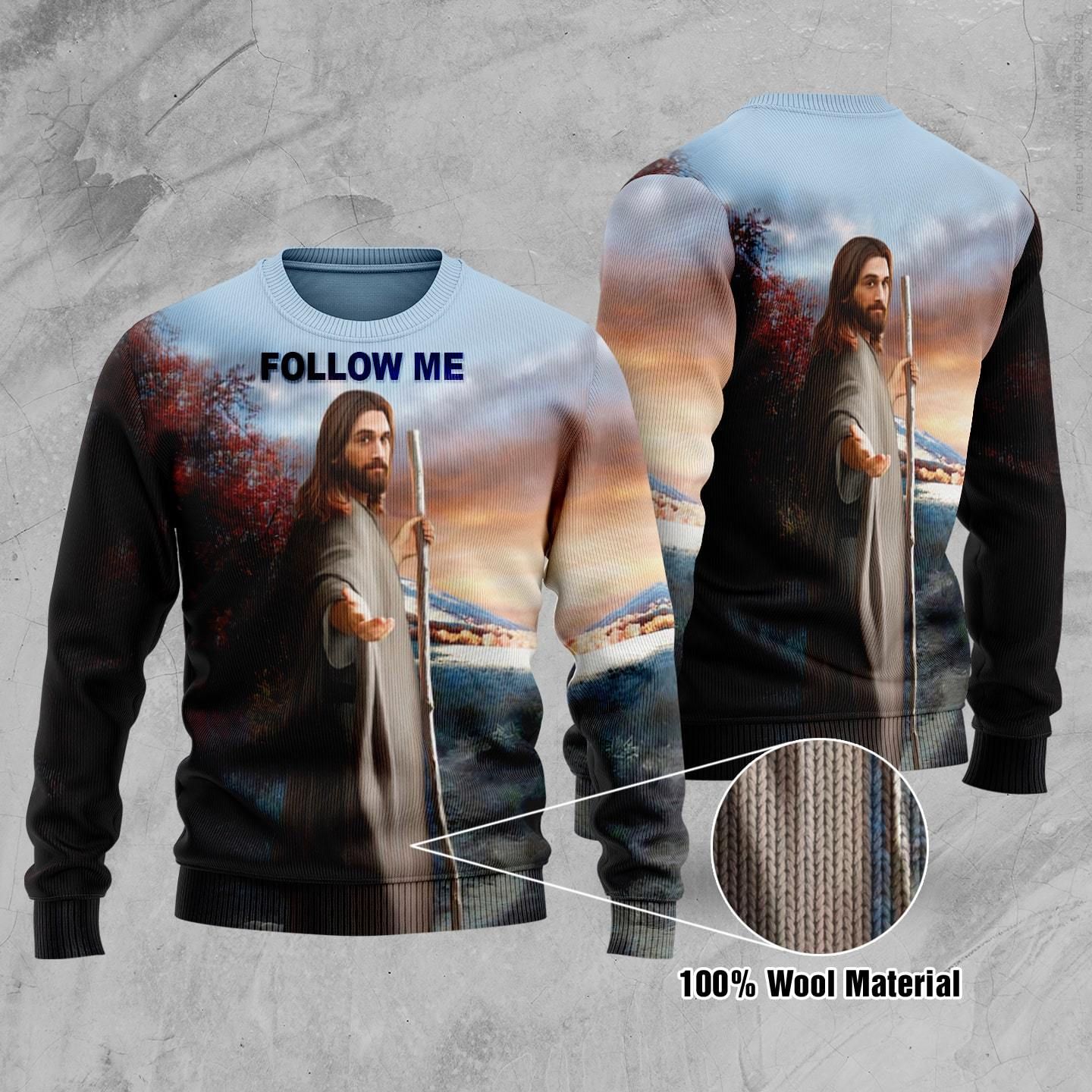 Jesus Follow Me Sweater Wool