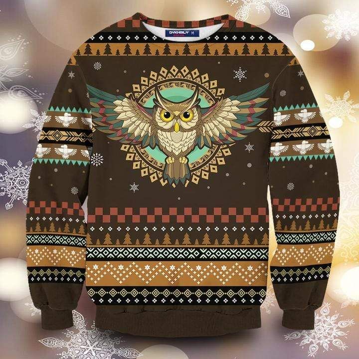 Native Owl Christmas Sweater