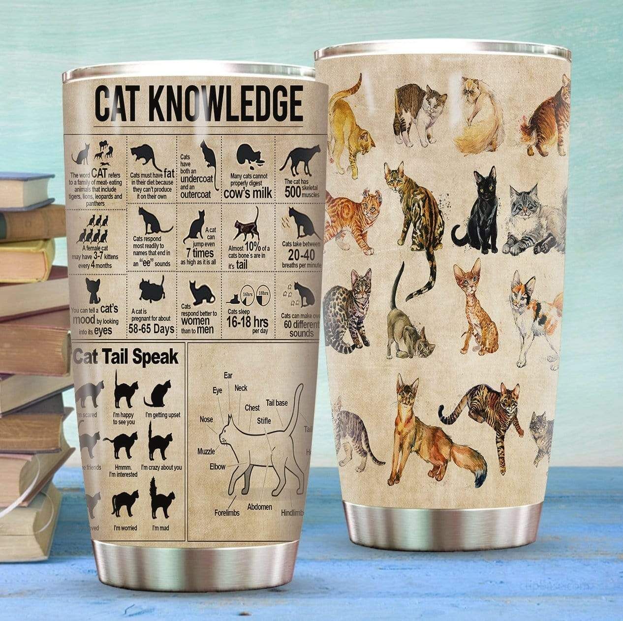 Cat Knowledge Stainless Steel Tumbler