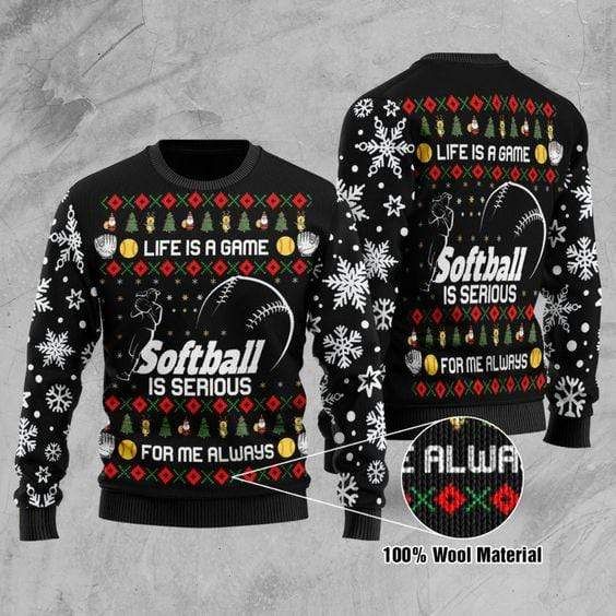 Softball Is Serious Christmas Sweater