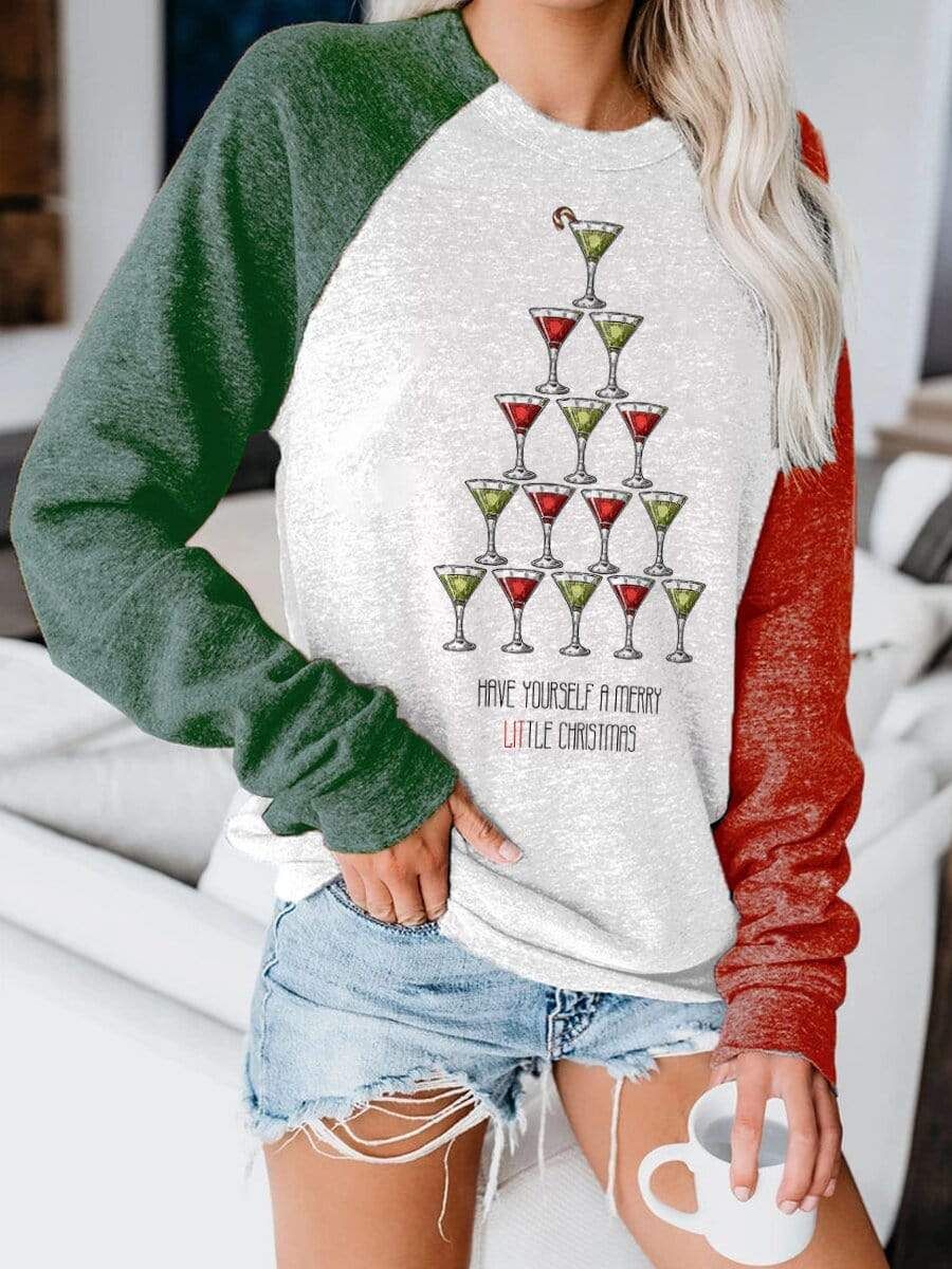 Have Yourself A Merry Little Martini Glass Christmas Tree Unisex Sweatshirt