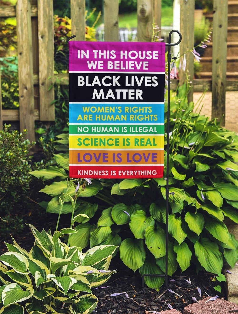 Lgbt Pride In This House We Believe Black Lives Matter Garden Flag PAN