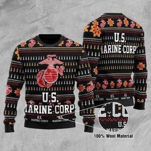 Us Marine Corps Black Sweater