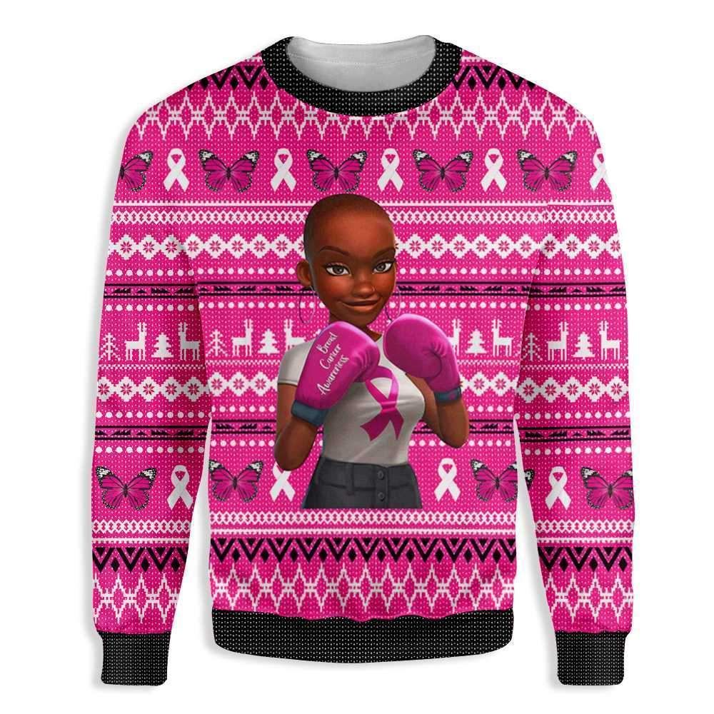 African Black Girl Fighting Against Breast Cancer Sweater