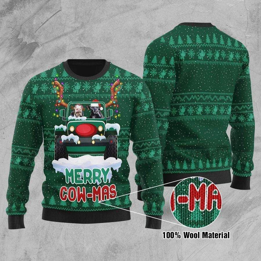 Merry Cowmas Jp Christmas Wool Sweater