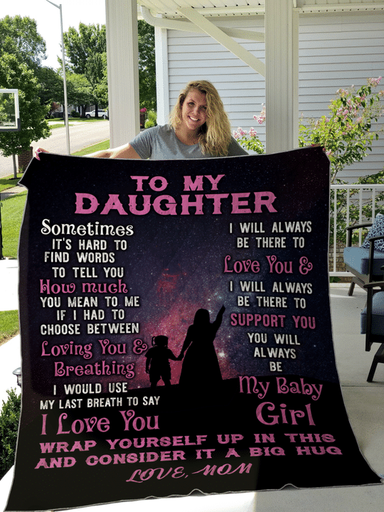 To My Daughter - Sometimes It'S Hard To Find Word Pink Purple Galaxy Quilt