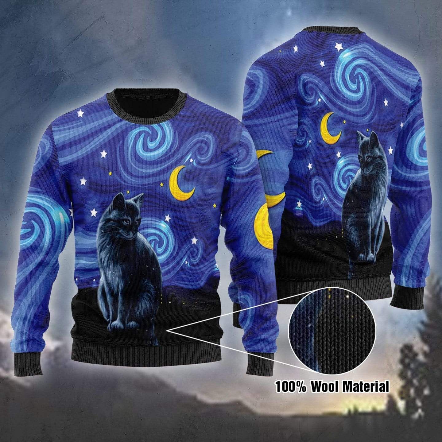 Black Cat Night Sweater