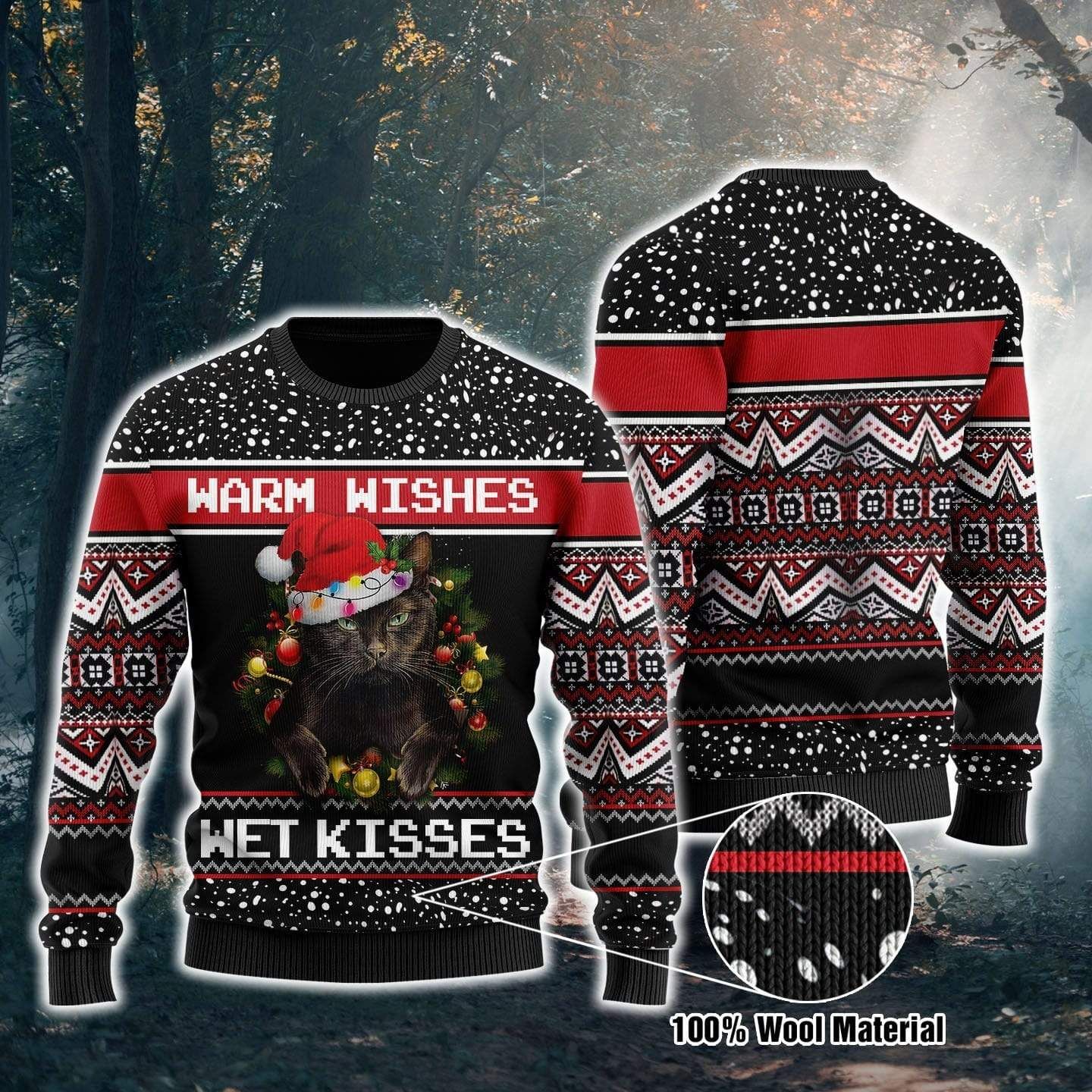 Black Cats Warm Wishes Wet Kisses Sweater