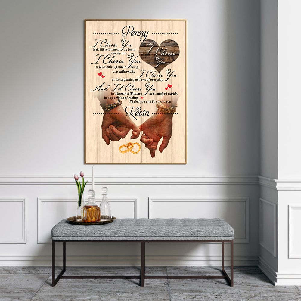 Personalized Gift For Couple Poster I Choose You To Do Life With Hand In Hand PAN