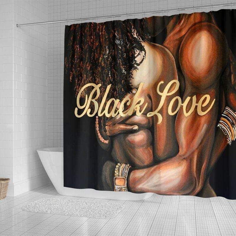 Black Love Couple Shower Curtain PANSC0012