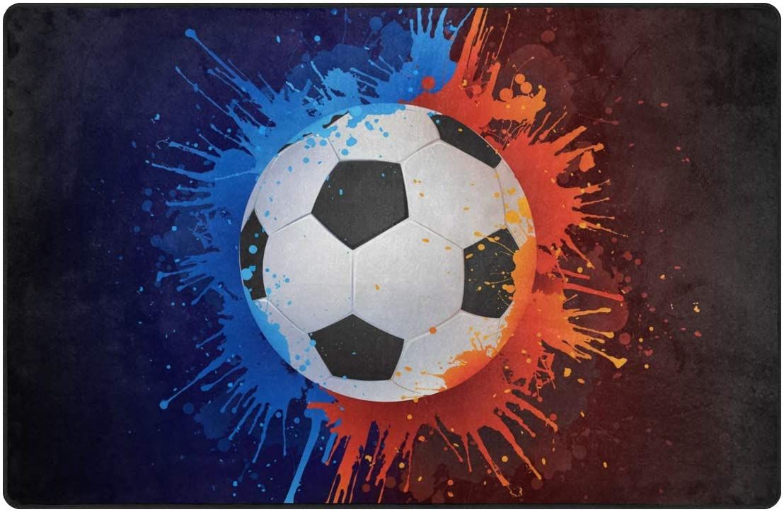 Soccer Fire And Water Rectangle Rug