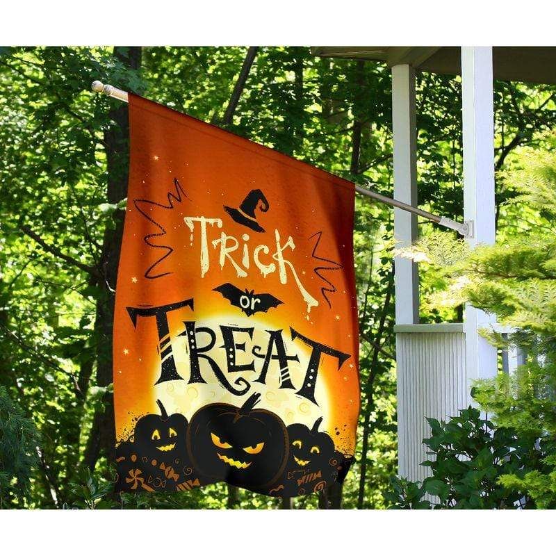 Trick Or Treat Funny Pumpkin Halloween Garden Flag