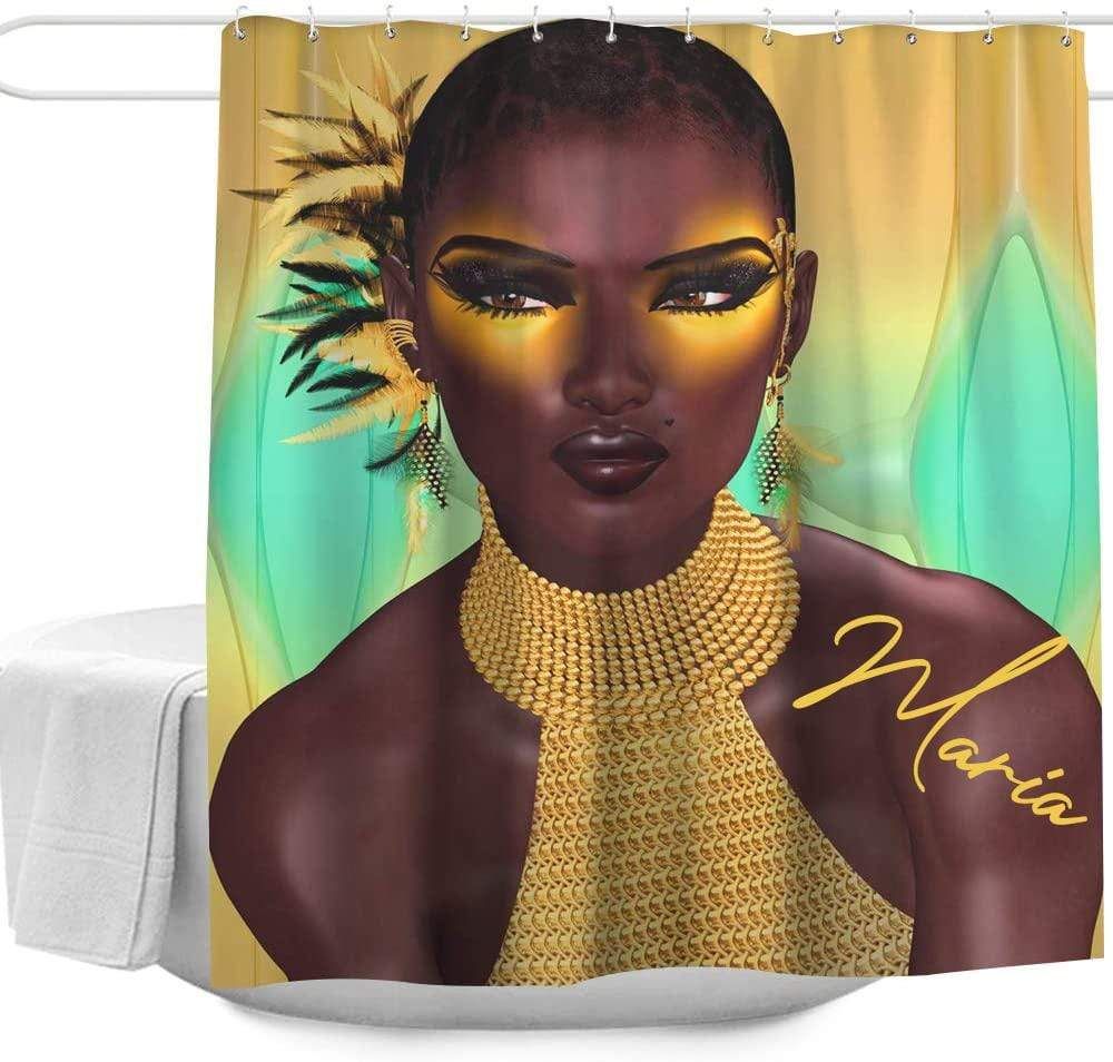 Personalized Black Girl So Hot Shower Curtain Custom Name