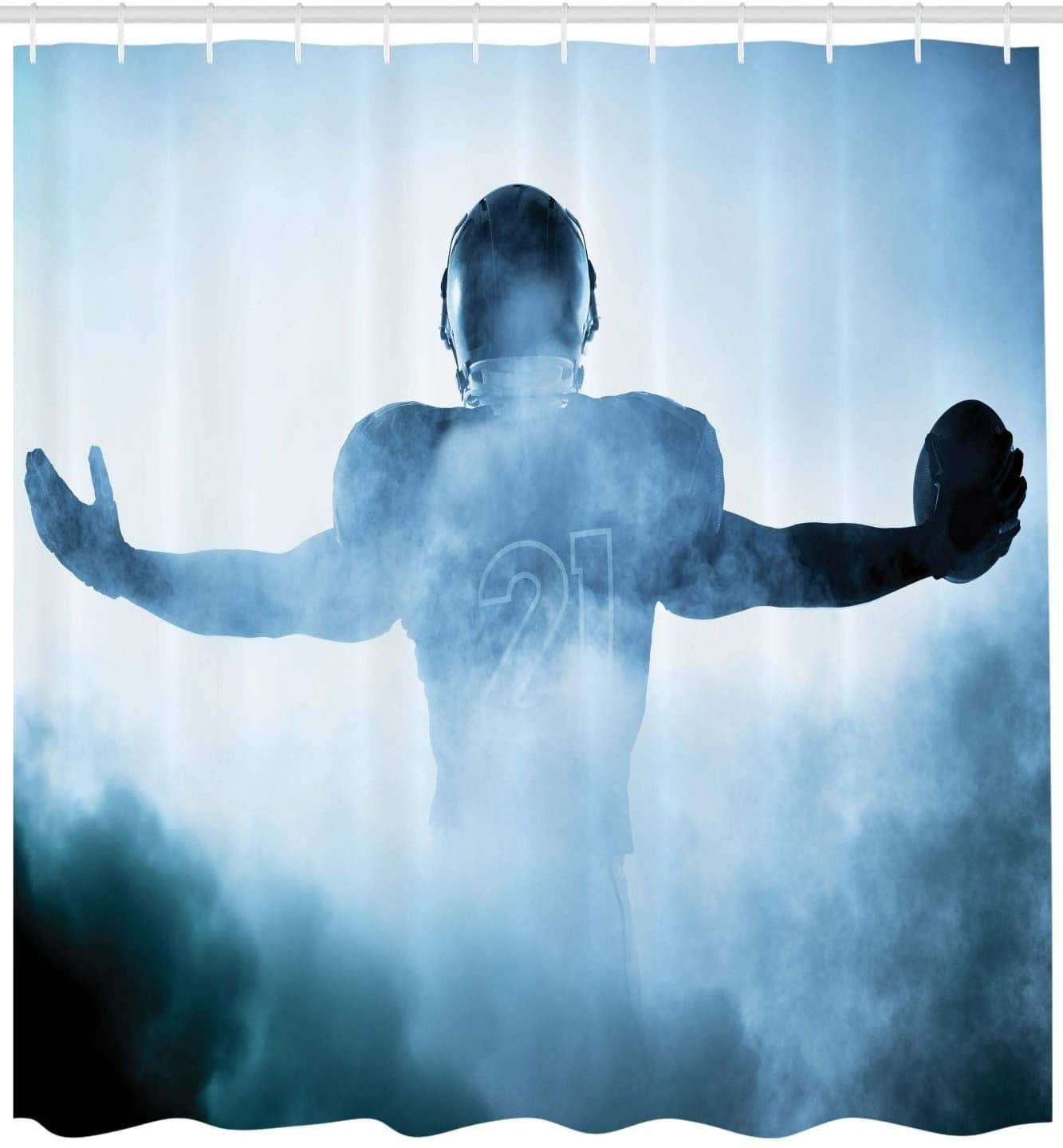 Shower Curtain Football Player With Ball