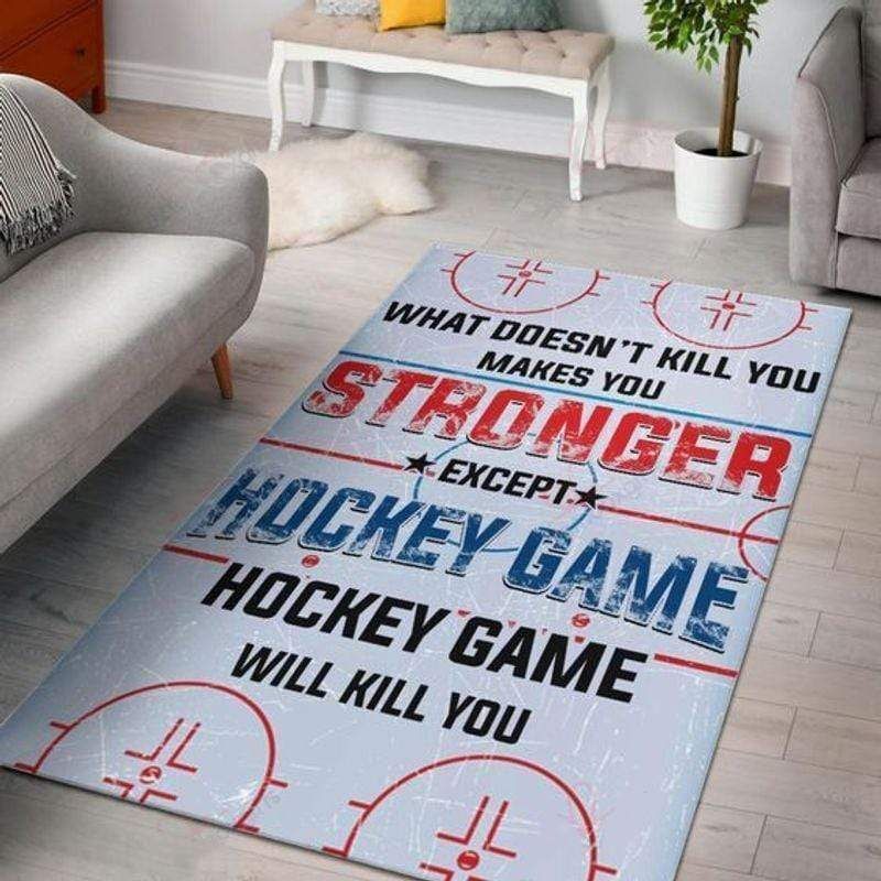 Hockey Game Will Kill You Hockey Rectangle Rug