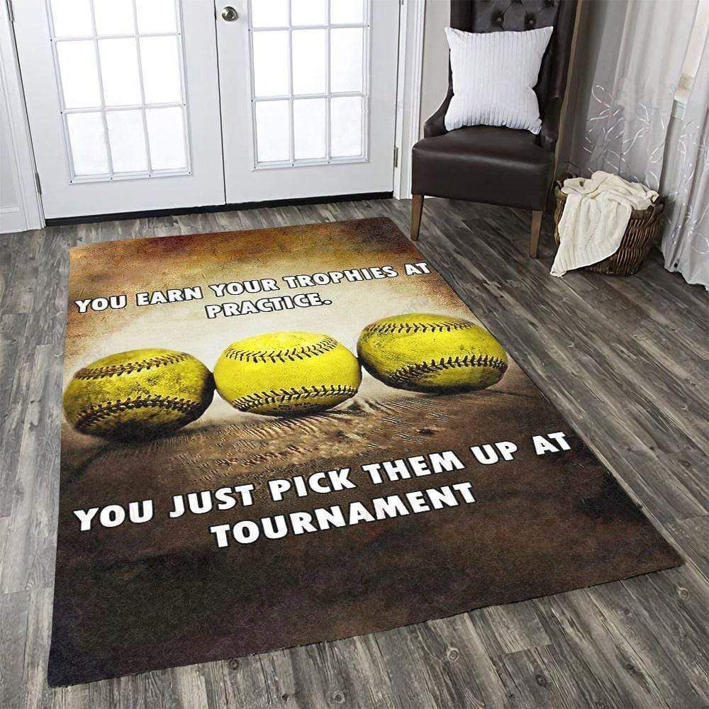 You Just Pick Them Up At Tournament Softball Rectangle Rug
