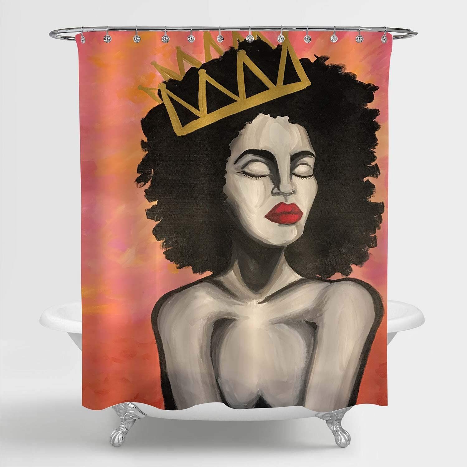 Afro African American Queen Shower Curtain