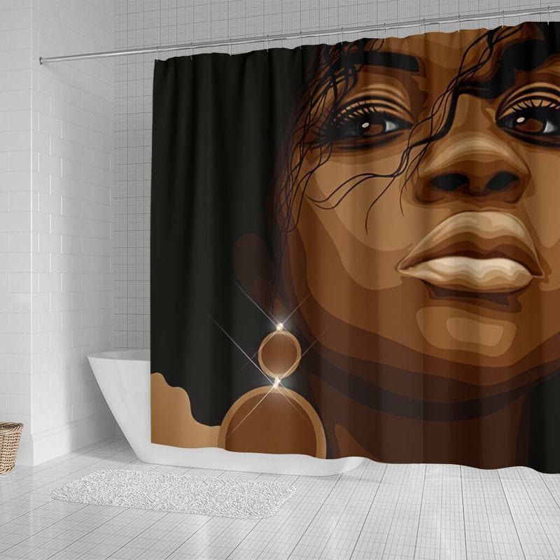 Black Stunning Girl Shower Curtain