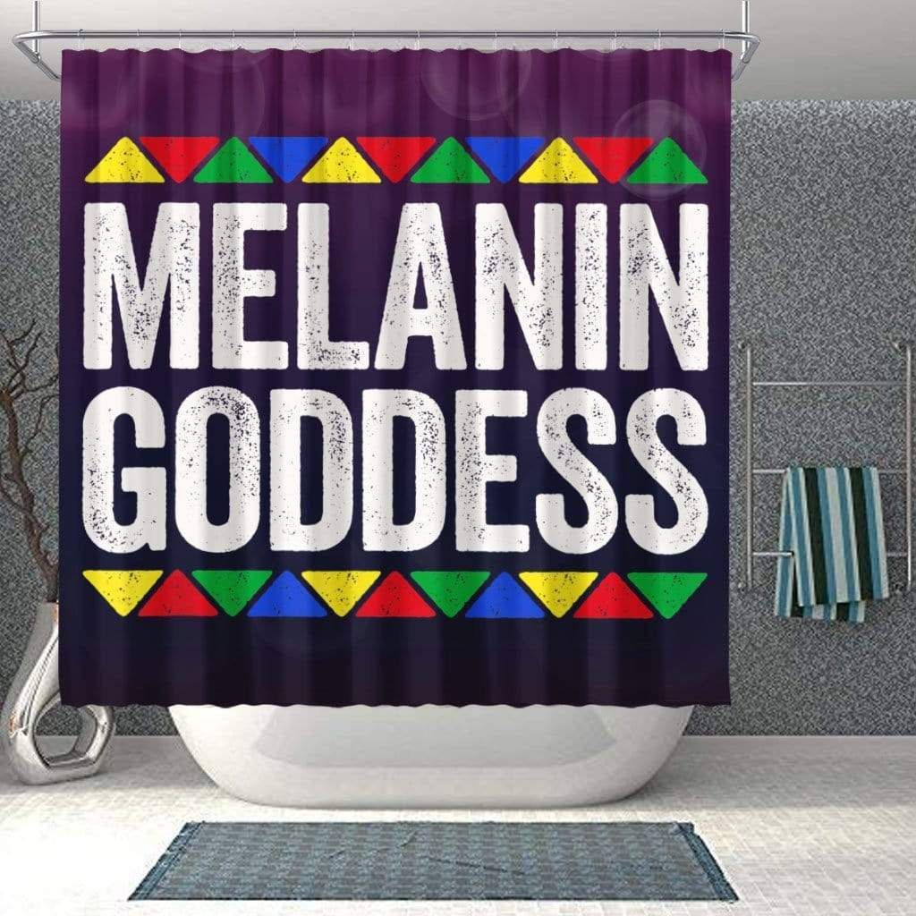 African Melanin Goddess Bathroom Shower Curtain