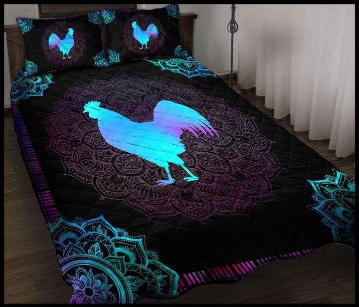 Chicken Mandala Holographic Quilt Set