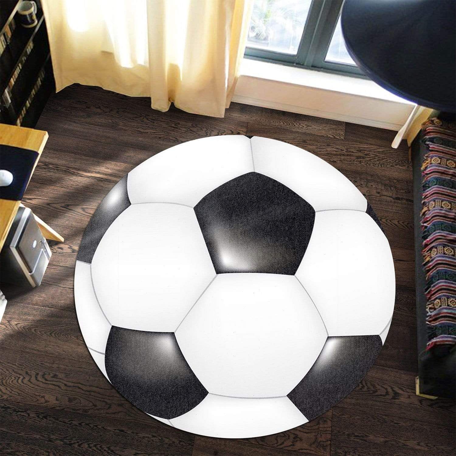 Soccer Ball 3D Round Carpet