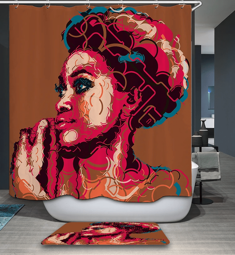 Mosaic Art South African Girl Art Shower Curtain