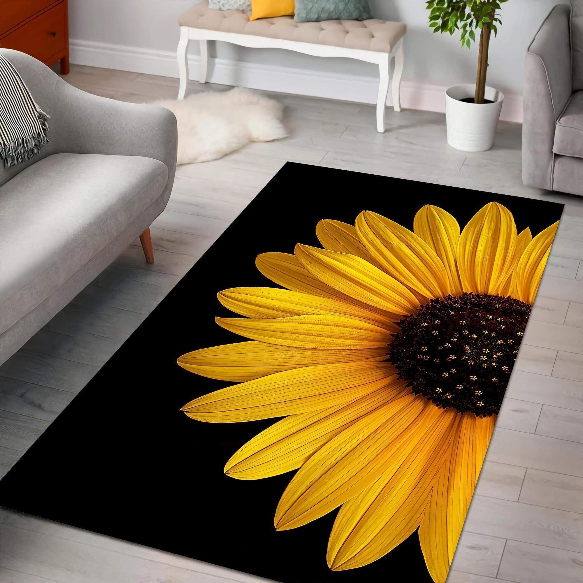 Sunflower In The Night Rug