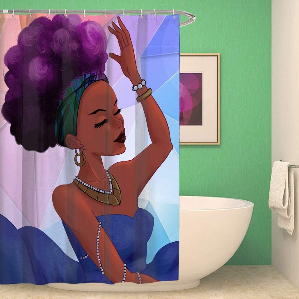 Shower Curtain Black Beautiful Girl Afro