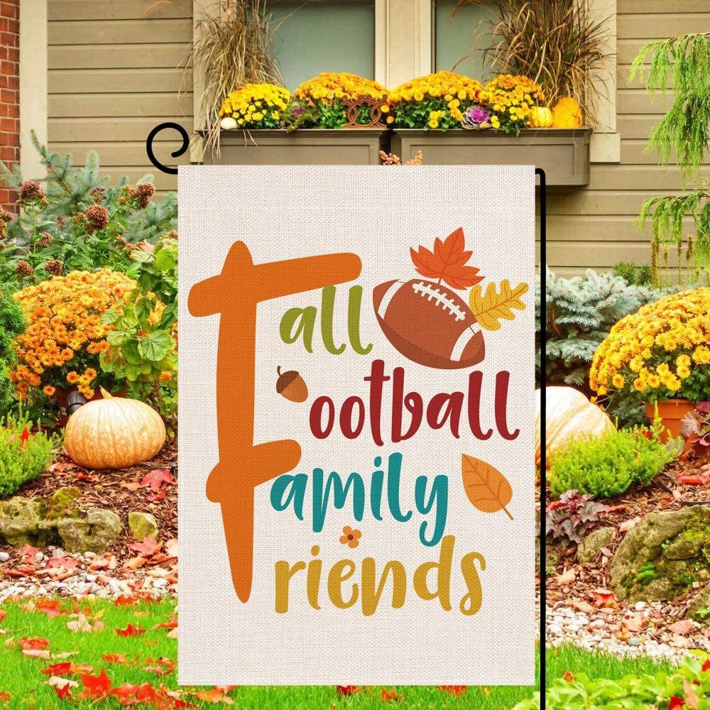 Fall Football Family Friends Garden Flag