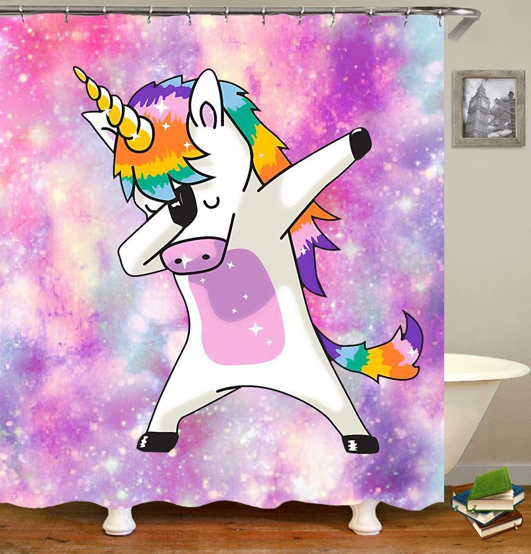 Dab Dance Funny Unicorn Rainbow Shower Curtain