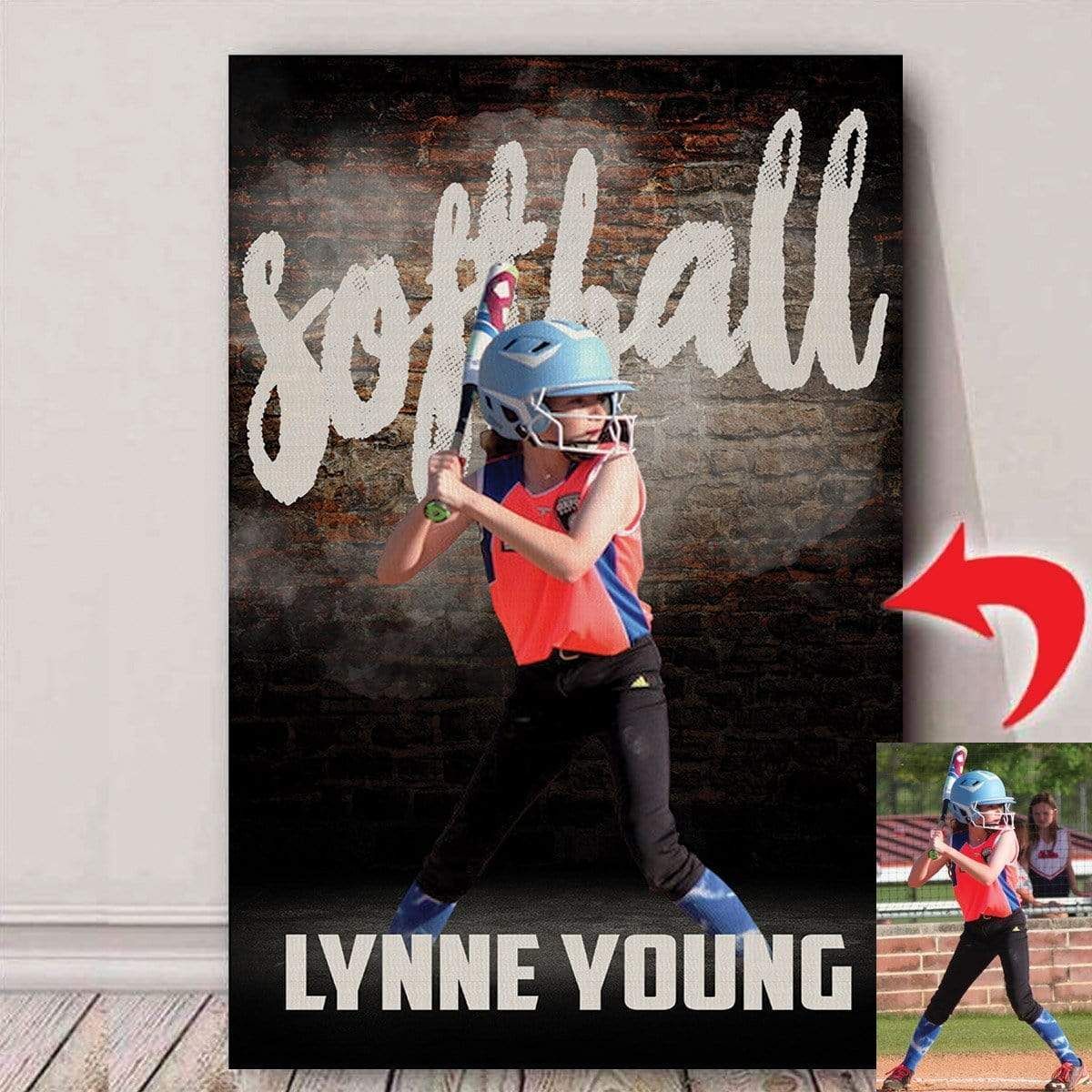 Personalized Softball Custom Canvas Prints With Photo PAN