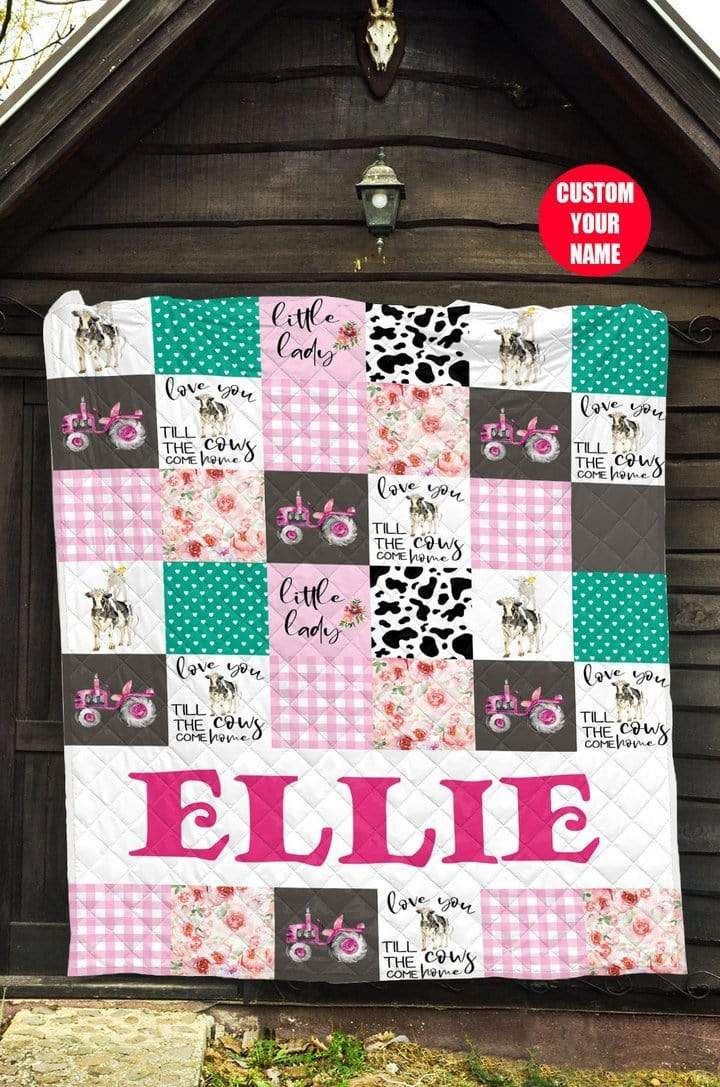 Personalized Farmers Little Lady 3D Quilt Custom Name