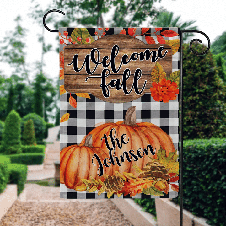 Personalized Customized Farm Welcome Fall Garden Flag