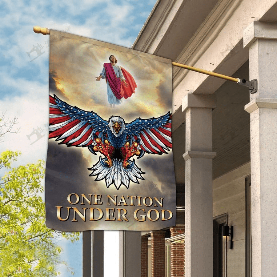 Jesus Eagle One Nation Under God Garden Flag